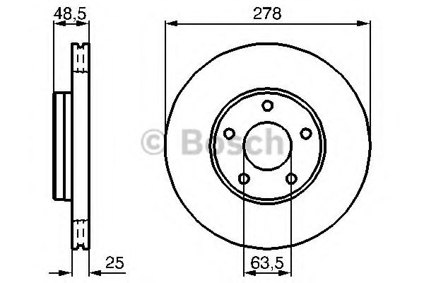 0986479173 BOSCH Диск тормозной передний