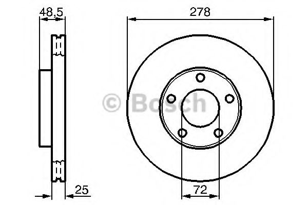 0986479179 BOSCH Диск тормозной DA 3 03- перед.вент.