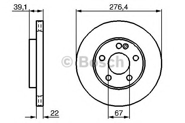 0986479186 BOSCH Диск тормозной MB W169 -12 1.7-2.1 перед.вент.D=276