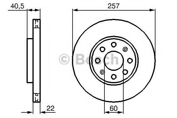 0986479223 BOSCH Диск тормозной OPEL/FIAT CORSA D/PUNTO 05- 1.0-1.4 перед.вент.
