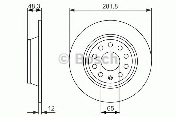 0986479247 BOSCH Диск тормозной VAG -задн.