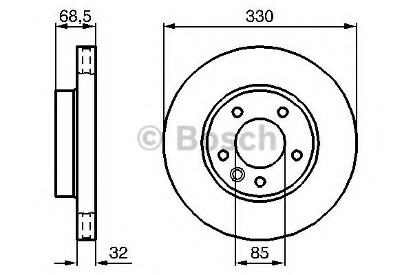 0986479250 BOSCH Диск тормозной передний правый