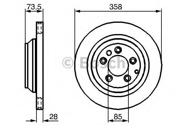 0986479259 BOSCH Диск тормозной задний