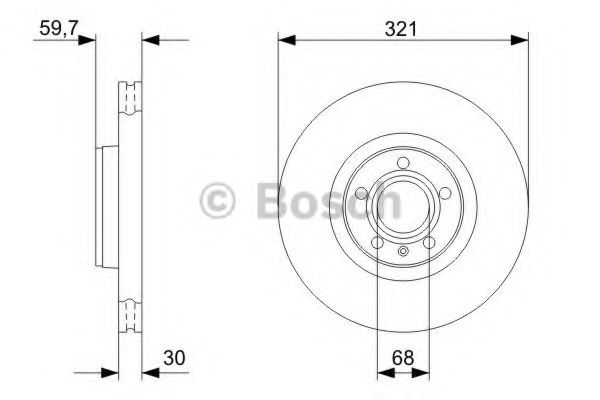 0986479300 BOSCH Диск тормозной передний