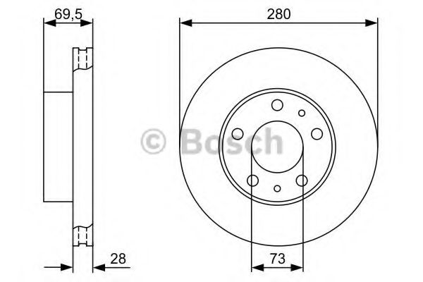 0986479313 BOSCH Диск торм.пер. CITROEN JUMPERDUCATOBOXER