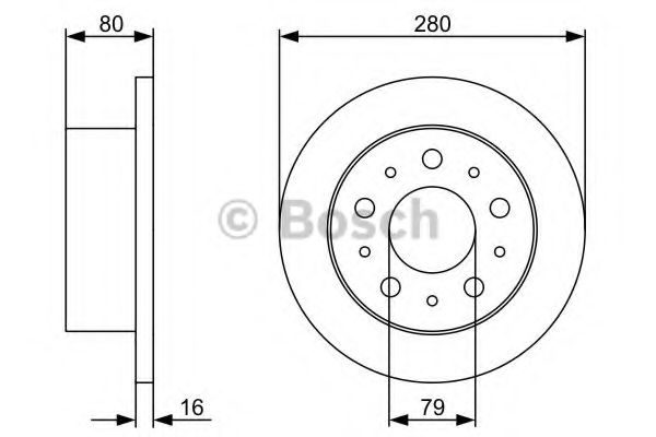 0986479316 BOSCH Диск тормозной CITROEN JUMPERFIAT DUCATOPEUGEOT BOXER 6-(28x16) задн.