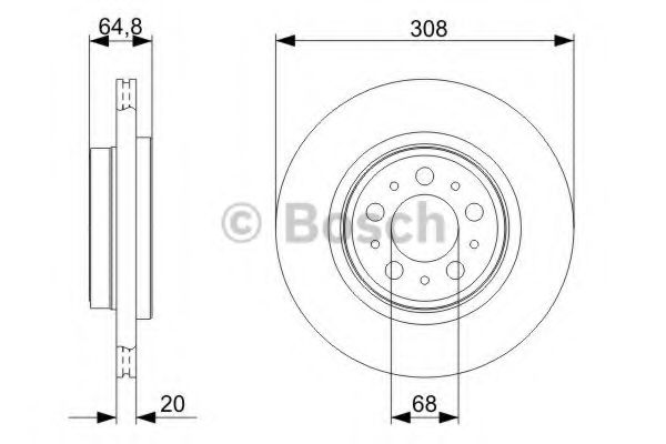0986479320 BOSCH Диск тормозной задний