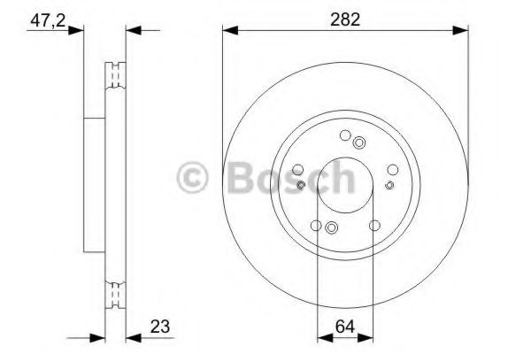 0986479364 BOSCH Диск тормозной HONDA CIVIC 06- перед.