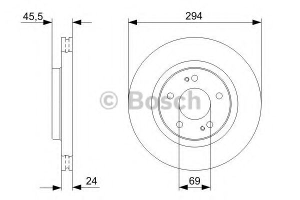 0986479372 BOSCH Диск тормозной MITSUBISHI LANCER/OUTLANDER 03- перед.вент.