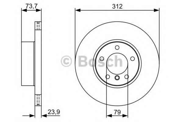 0986479381 BOSCH Диск тормозной передний