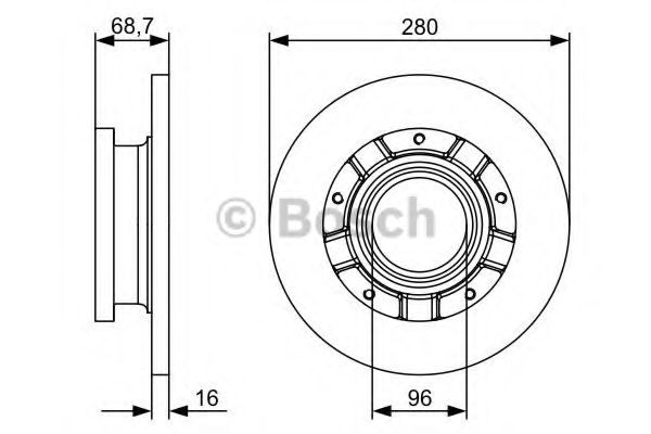 0986479401 BOSCH ТОРМОЗНОЙ ДИСК ЗАДНИЙ