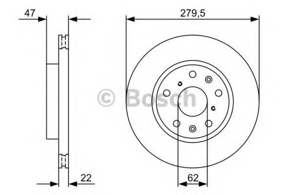 0986479403 BOSCH Диск тормозной FIAT/SUZUKI SEDICI/SX4 06- 1.6-2.0 перед.