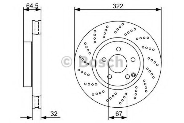 0986479408 BOSCH Диск тормозной MB W204 07- перед.вент.