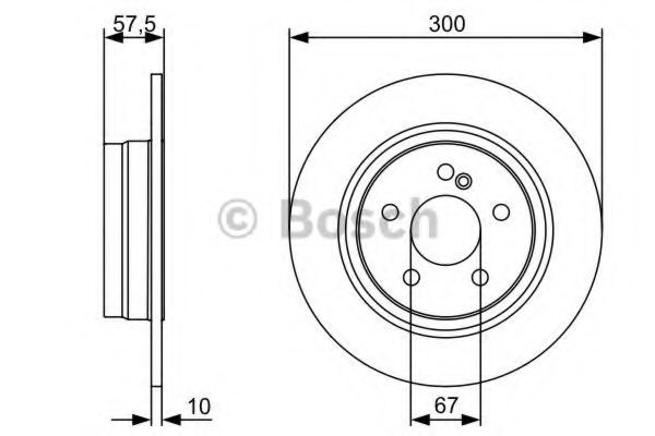 0986479410 BOSCH Диск тормозной MB C(W204) 07- задн. 300 мм.