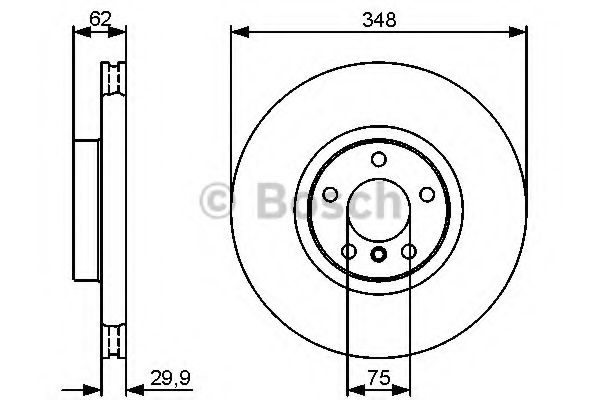 0986479436 BOSCH Диск тормозной передний 348 мм BMW X5(E70)/X6(E71) Bosch