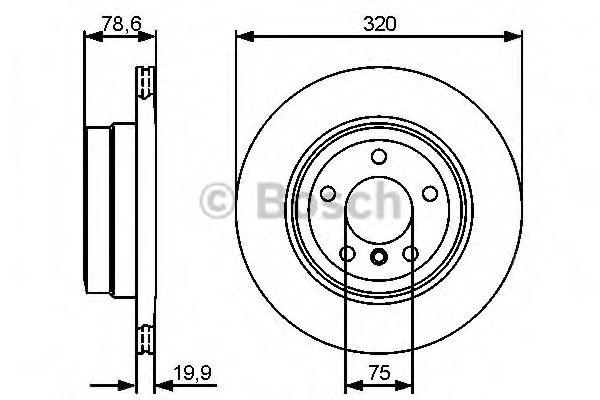 0986479442 BOSCH Диск тормозной BMW X5(E70)/X6(E71) 07- задн.вент.