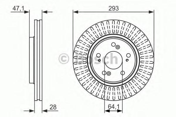0986479456 BOSCH Диск тормозной HONDA CR-V 07- 2.0-2.4 передн. D=293(в уп. 1 шт)