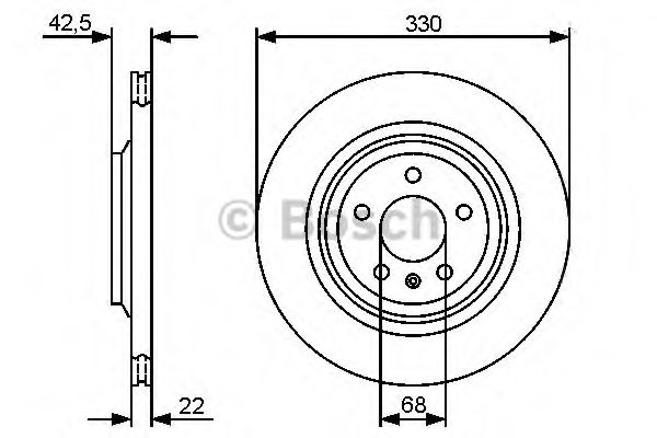 0986479457 BOSCH Диск тормозной AUDI: A6  04 -, A6 Allroad  06 -, A6 Avant  0