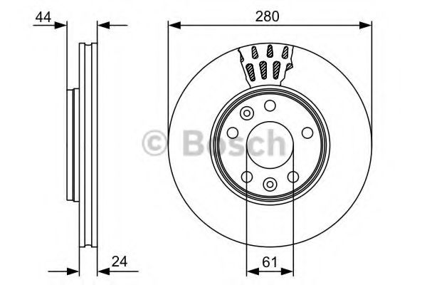 0986479555 BOSCH Диск тормозной передний