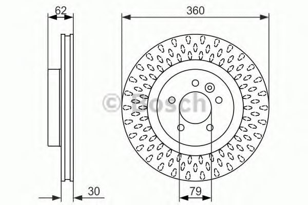 0986479578 BOSCH Диск тормозной LAND ROVER DISCOVERY 4/RANGE ROVER SPORT 05- перед.вент.