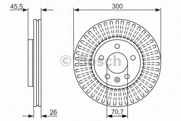 0986479644 BOSCH Диск тормозной GM CRUZE/ASTRA J 09- перед.D=300 R16(в уп. 1 шт)