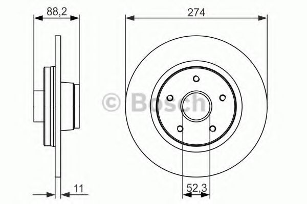 0986479695 BOSCH Диск тормозной renault kangoo 08- задний без подшипника