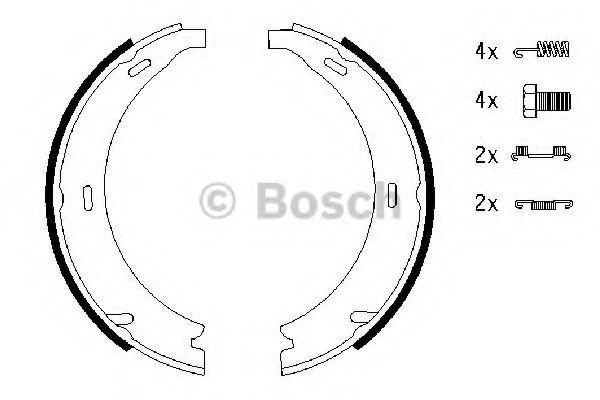 0986487543 BOSCH Колодки тормозные MB W201/W168/W169/W202/W124/W210/ 82- стоян.тормоза