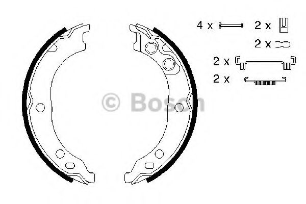 0986487712 BOSCH Колодки тормозные PSA/FIAT JUMPER/BOXER/DUCATO 98-06 стоян.тормоза