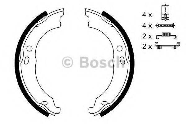0986487726 BOSCH Колодки стояночного тормоза PSA/FIAT JUMPER/BOXER/DUCATO 06- барабанные (250)