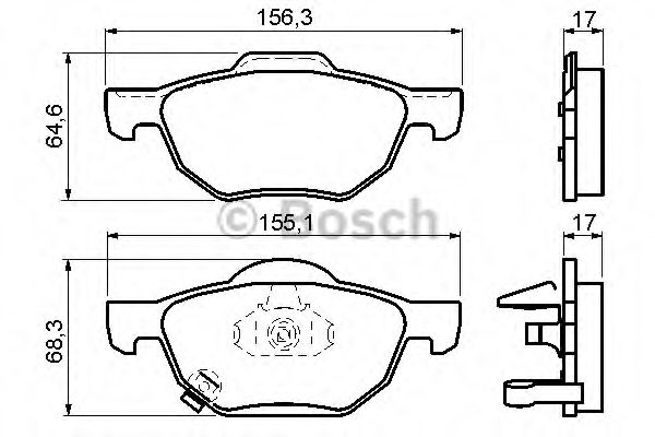 0986494135 BOSCH Колодки тормозные пер