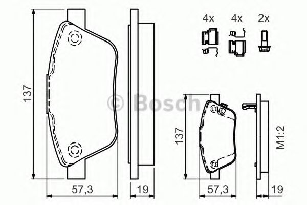 0986494157 BOSCH Колодки тормозные дисковые, комплект