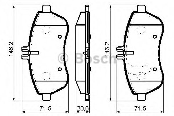 0986494161 BOSCH Колодки тормозные MB W2040/W212 07- перед.
