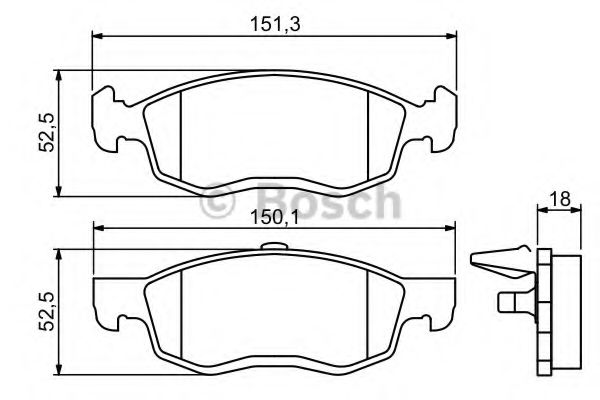 0986494197 BOSCH Колодки торм.зад. RENAULT LOGAN
