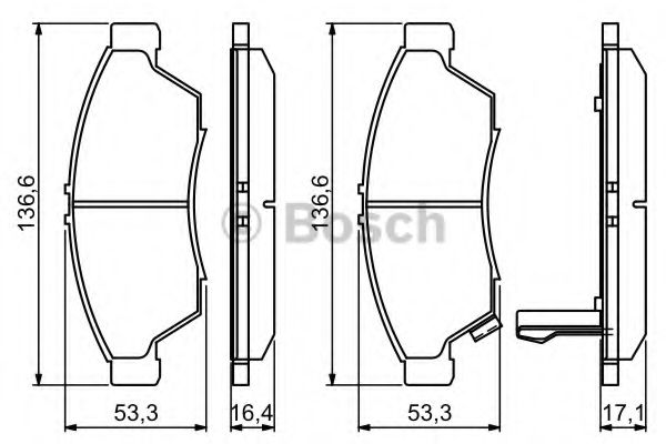 0986494238 BOSCH Колодки тормозные