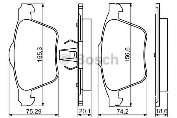 0986494245 BOSCH Колодки тормозные FORD/VOLVO S-MAX/S60/S80/V70/XC70 06- перед.