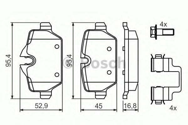 0986494269 BOSCH Колодки тормозные BMW E81/E87/E90 04- задн.