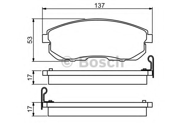 0986494277 BOSCH Колодки тормозные передние 137*53 мм Nissan 0986494277 Bosch