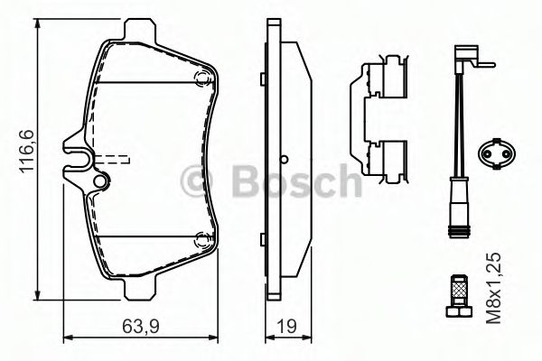 0986494290 BOSCH Комплект тормозных колодок, дисковый тормоз