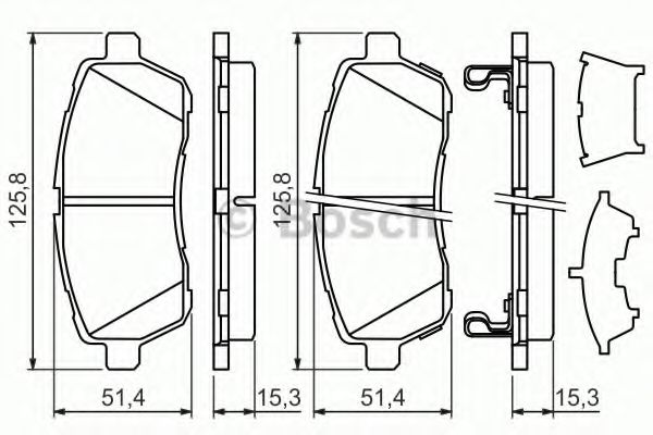 0986494321 BOSCH 986 494 321_колодки дисковые передние Daihatsu Materia 1.31.5 5>