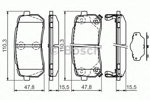 0986494327 BOSCH тормозные колодки задние