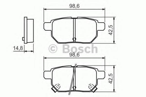 0986494328 BOSCH комплект колодок дисковых toyota iq 09-,