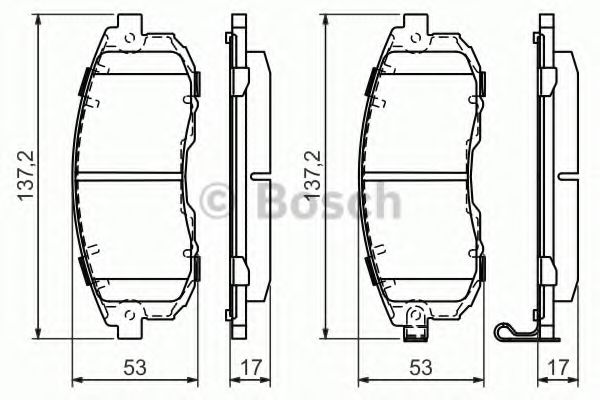 0986494337 BOSCH Колодки тормозные NISSAN JUKE/MAXIMA/TEANA/TIIDA 00- перед. Без индикатора износа