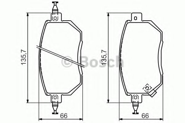0986494366 BOSCH Комплект тормозных колодок, дисковый тормоз