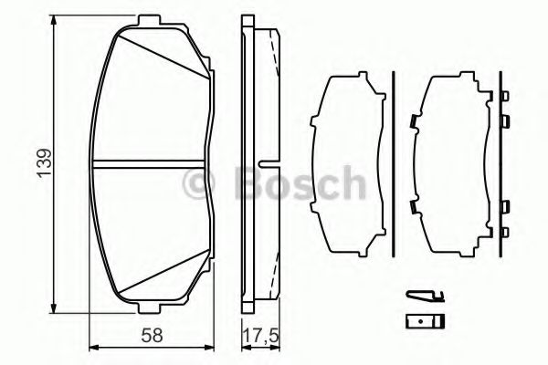 0986494375 BOSCH Колодки тормозные передние