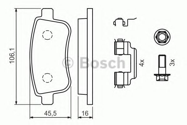 0986494384 BOSCH комплект колодок дисковых renault grand scenic 09