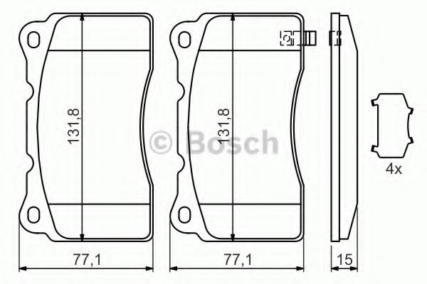 0986494395 BOSCH Колодки тормозные MITSUBISHI LANCER EVOSUBARU IMPREZAOPEL INSIGNIA передние