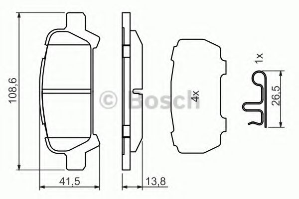 0986494445 BOSCH Тормозные колодки зад. SUBARU FORESTER