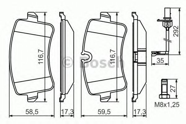 0986494446 BOSCH Колодки тормозные AUDI A4/A6 10- задн.