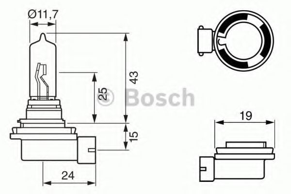 1987302082 BOSCH Лампа H9 65W PGJ19-5 Pure Light