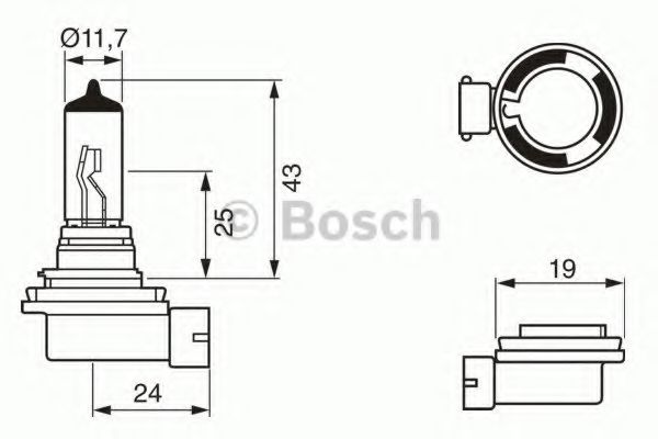 1987302084 BOSCH Лампа PURE LIGHT H11 12V 55W (картон) (1 шт)
